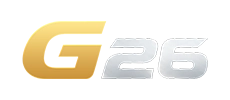 Logo g26 Indonesia untuk kasino online, slot gacor, live casino, taruhan olahraga, bonus member baru, deposit QRIS, dan penarikan dana cepat